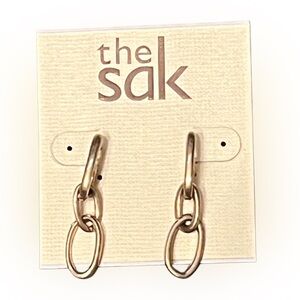 The Sak Gold-Tone Nickel Safe Chain Earrings NWT